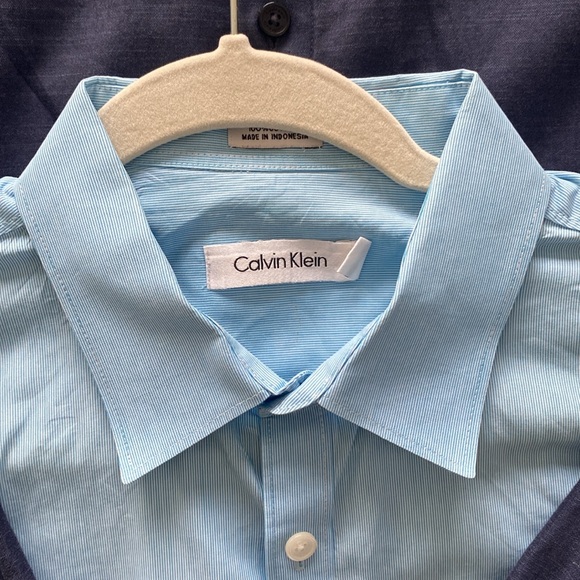 Calvin Klein Button Down Shirts Set Bundle of 2 Blue - Picture 6 of 9